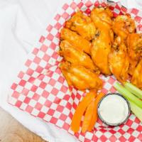 Tossed Wings (10 Pieces) · Baked then deep fried and tossed in your choice of any specialty sauce or get them naked.