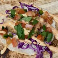 Fresco Fish (3) · Grilled mahi mahi, chipotle mayo, pico de gallo, red cabbage and cilantro on a homemade corn...