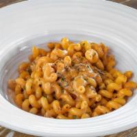 Pasta Al Fumè · Cavatappi, Italian Speck, mushrooms, roasted onion, San Marzano tomato puree, white wine, fr...