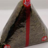 Onigiri - Spicy Salmon · Sushi Rice with spicy salmon and serrano pepper filling, wrapped in roasted seaweed sheet.