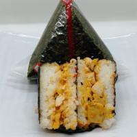 Onigiri - Spicy Chicken · Sushi rice with spicy chicken and serrano pepper filling, wrapped in toasted seaweed sheet.