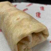 Bean-And-Cheese-Burrito · Refried beans and cheese wrapped in a 12