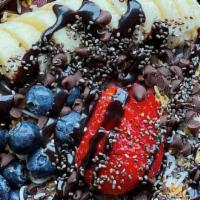 Chocolava Bowl · Base: Acai, Blueberry, Banana, and Coconut Water
Toppings: Granola, Banana, Strawberry, Choc...