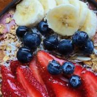 Berry Bliss Bowl · Base: Acai, Blueberry, Banana, and Coconut Water
Toppings: Granola, Blueberry, Strawberry, a...