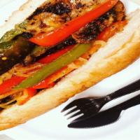 Sausage & Peppers · Served on ten inches Italian Bread with grilled onions and peppers.