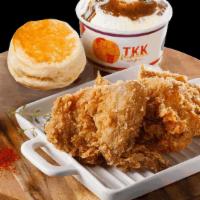 2Pc Chicken Combo · 2pcs chicken, 1 side dish, 1 biscuit

Table for one? Right this way.