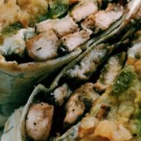 Luchador Burrito · Grilled chicken breast, peppers, onions. Black beans, avocado and egg whites