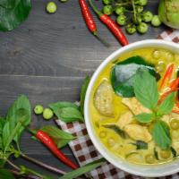 Green Curry · Excellent green curry dish, cooked with green curry pasted and mild spice of creamy coconut ...