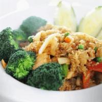 Vegetable Fried Rice · Seasonal vegetables, chinese broccolis, onions, and fried tofu. Stir-fried with jasmine rice...