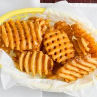 Waffle Fries · Waffle cut fries fried and salted to perfection.