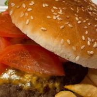 Cheeseburger · Your choice of American, Mozzarella or Cheddar cheese with lettuce, tomatoes, onions, pickle...