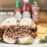 The Natitude · Bullfrog's Hot Pastrami with Swiss cheese and a Dijon mustard sauce