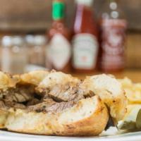 The Oriole · Bullfrog's Hot Baltimore braised brisket with Muenster cheese and au jus