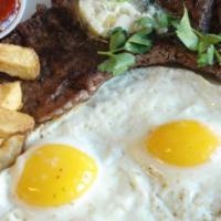 Steak & Eggs Frjtz · Two eggs any style along with our juicy 6-ounce steak and our world-famous Frjtz, along with...