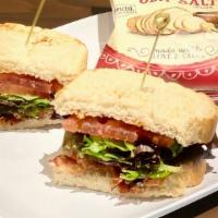 Blt Sandwich · Crispy bacon, lettuce, tomato and chipotle mayo on sourdough bread.