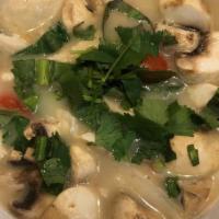 Tom Kha · Choice of Meat in sour coconut milk soup with lemongrass, galanga roots, onions, kaffir leav...