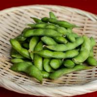 Spicy Edamame · Lightly salted steamed fresh whole soy beans.