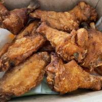 Wings · Wings tossed in the sauce of your choice served with blue cheese or ranch buffalo mild buffa...