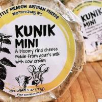 Mini Kunik  (4 Oz) Usa - Pasteurized Cow And Goat'S Milk · Kunik is a dreamy mold-ripened goats' milk cheese spiked with fresh Jersey cream in the Adir...