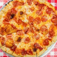 Pepperoni Pizza · Pepperoni, marinara and four cheese blend.