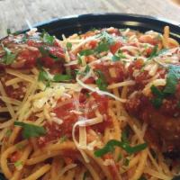 Spaghetti & Sauce · Marinara sauce, fresh mozzarella, basil.