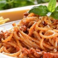 Spaghetti Bolognese · With the Finest Meat Sauce.