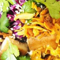 Caramelized Tofu Bowl · Bowl includes: Caramelized tofu with spiced peanut drizzle, green onions and fried shallots,...