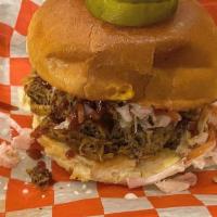 Bbq Pulled Pork Sandwich · A 20 hour sous vide cook, yields an incredible BBQ experience, tender juicy pulled pork. Thi...