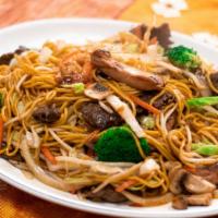 House Yakisoba · Beef, chicken, and shrimp.