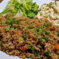 Fried Rice - Vegetarian (Arroz Frito - Vegetariano) · Delicious steamed rice stir-fried with egg, carrot and peas.
