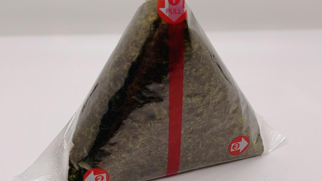 Onigiri - Spicy Tuna · Sushi rice with spicy tuna and serrano peppers filling, wrapped in toasted seaweed sheet.