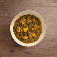 Saag Paneer · Pureed spinach leaves and cubes of paneer (Punjab's most popular dish).