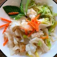 Fried Salted Squid · Stir Fried Squid with Onion and Bell Pepper