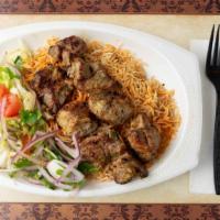 Beef Kabob · Large chunks of tender beef, marinated in a special blend of spices and broiled over charcoa...