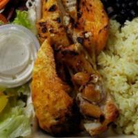 Breast Platter · Marinated boneless, skinless grilled chicken breast, House rice (chicken bouillon, carrot, s...