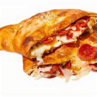 Pepperoni Lover’S Calzone · 3 layers of pepperoni, parmesan with basil & oregano.