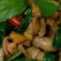 Hot Basil
 · Thai basil, green bean, carrot, bell pepper and onion sautéed with minced chili-garlic, onio...