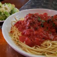 Pasta With Meat Balls (2) · Homemade meatballs served with our marinara sauce. served over pasta