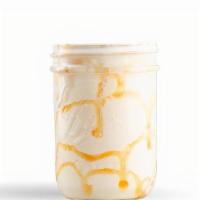 Salted Caramel · organic vanilla ice cream, salted caramel, toffee bits, whip cream, organic milk