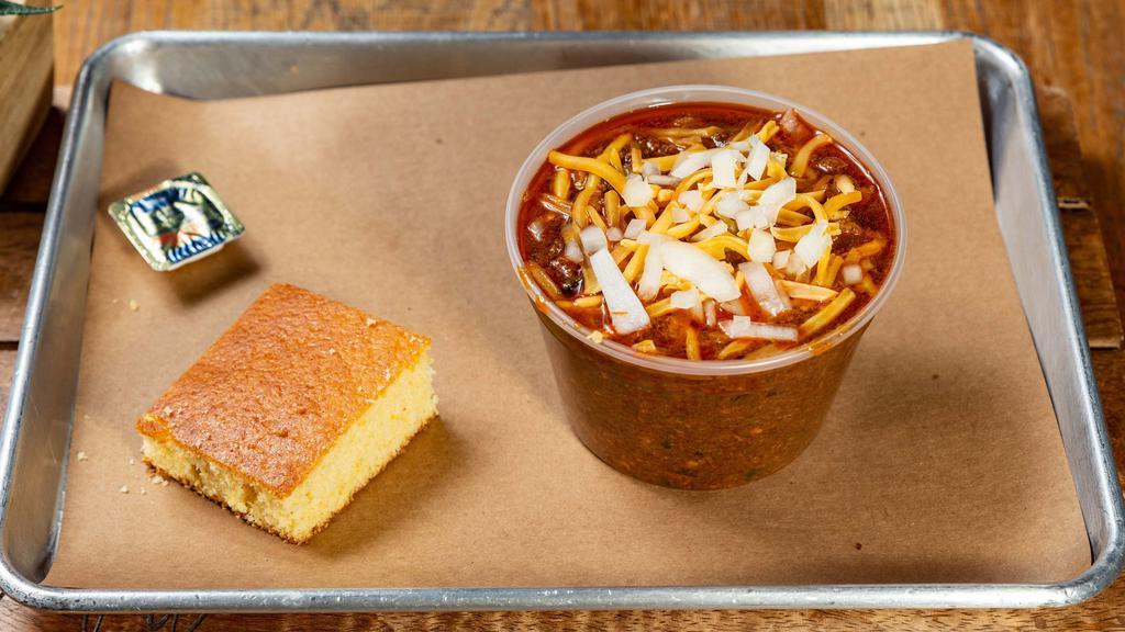 Spicy Texas Red* · Texas red, ground chuck, brisket, no beans. Yeah it's spicy dude!