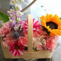 Springtime Basket · Basket filled with flower bundles of spring!
