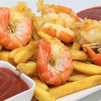 Steamed Colossal Shrimp · 4 Colossal Shrimp steamed and tossed in Old Bay w/  Fries and Cocktail sauce.   Preferred to...