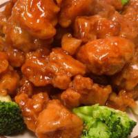 General Tso`S Chicken · Spicy. Slightly fried chicken in a spicy sweet and sour sauce.