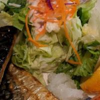Saba Shioyaki /さば塩焼き · Broiled salted mackerel.