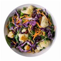 Cauli-Power · Spinach | Roasted Cauliflower | Cabbage | Edamame | Quinoa | Craisins | Carrots. Suggested D...