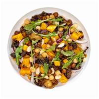 Harvest Bowl · Arugula | Brown Rice | Craisins | Red Onions | Roasted Butternut Squash |  Brussels Sprouts ...