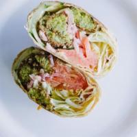 Falafel Wrap · Lettuce | Falafel | Cucumbers | Pickled Onion | Tomatoes | Hummus