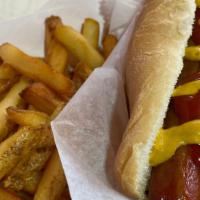 All Beef Hot Dog · Ketchup, mustard, onion, relish, mayo.