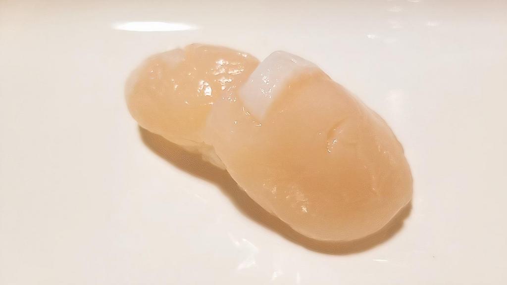 Scallop · Consumer - warning consuming raw fish may increase the risk of foodborne illness. Sushi(sashimi and nigiri) contains raw fish.