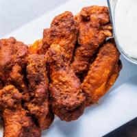 Buffalo Chicken Wings (12) · Hot, mild, bbq or honey chipotle bbq.